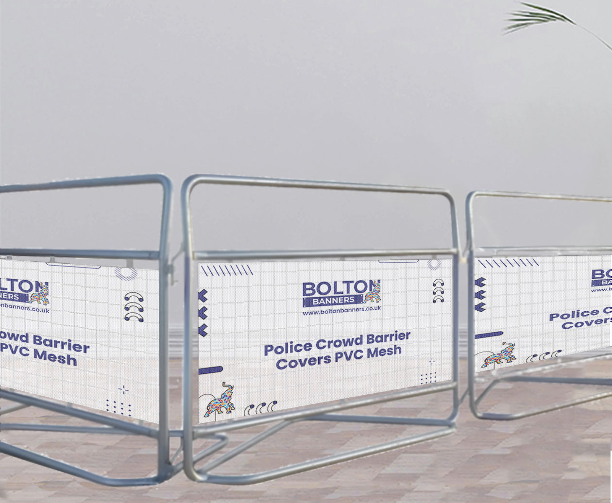 POLICE CROWD BARRIER COVERS & BANNERS – PVC MESH