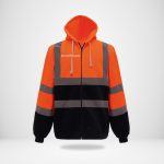 Custom Printed Hi Vis Hooded Sweatshirt