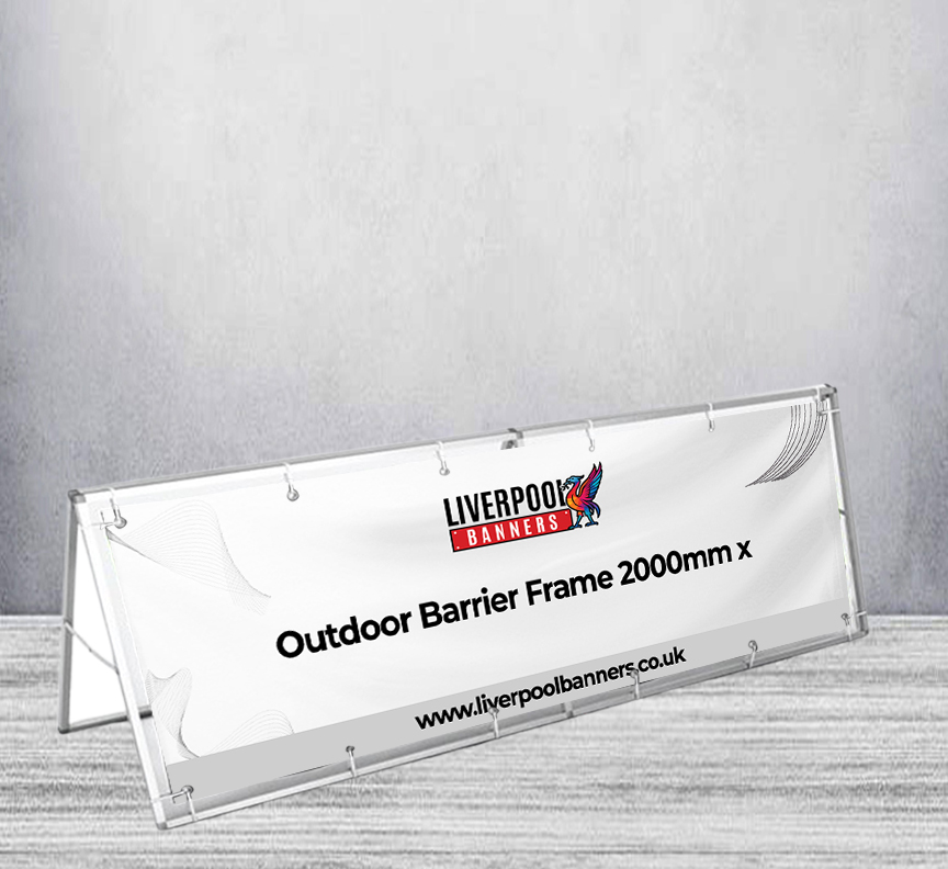 Outdoor Barrier Frame 2000mm x 1000mm (With Banner)